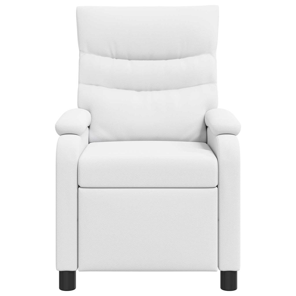 Recliner Chair White Faux Leather