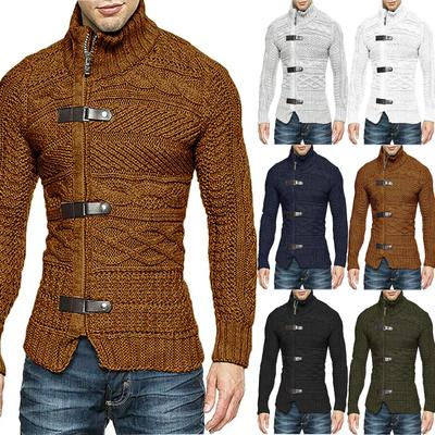 Men's  Winter Pullover Knitted Warm Jumper  Choker Sweater Blouse Top Knitted Cardigan Coat