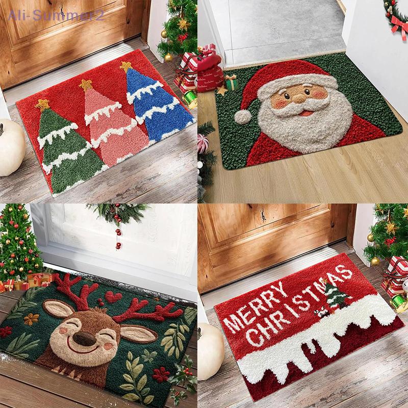 {Summer2}{MX} Christmas Reindeer Santa Claus Door Mat Merry Christmas Cartoon Carpet DIY Xmas Home Decoration Foot Mat