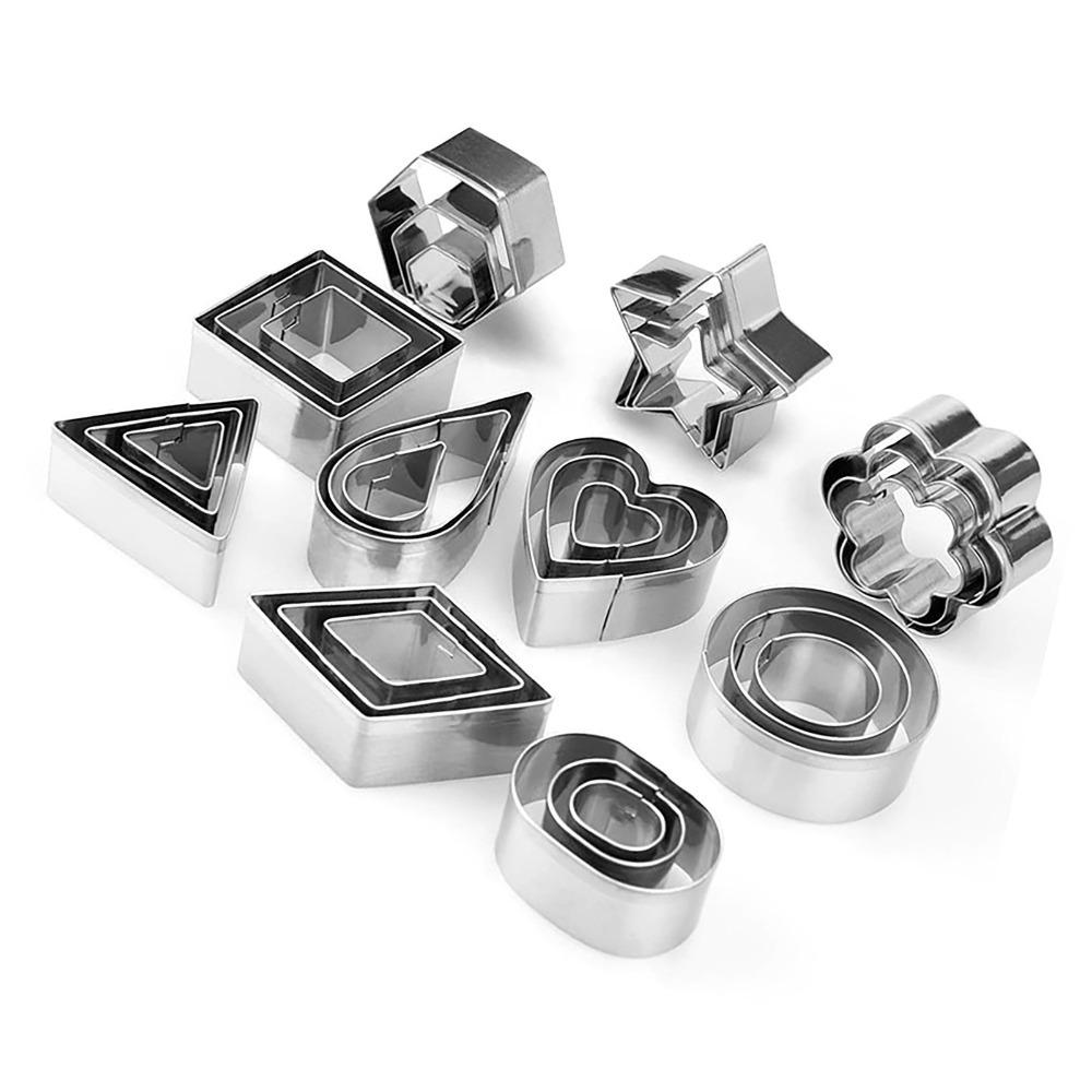 30pcs Various Shapes Metal Cookie Cutters Stainless Steel Mini Cookie Cutters For Chocolate Baking