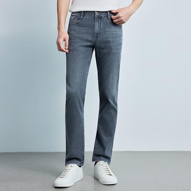 Lilang Men s Durable Tencel Lyocell Slim Fit Denim Jeans 33