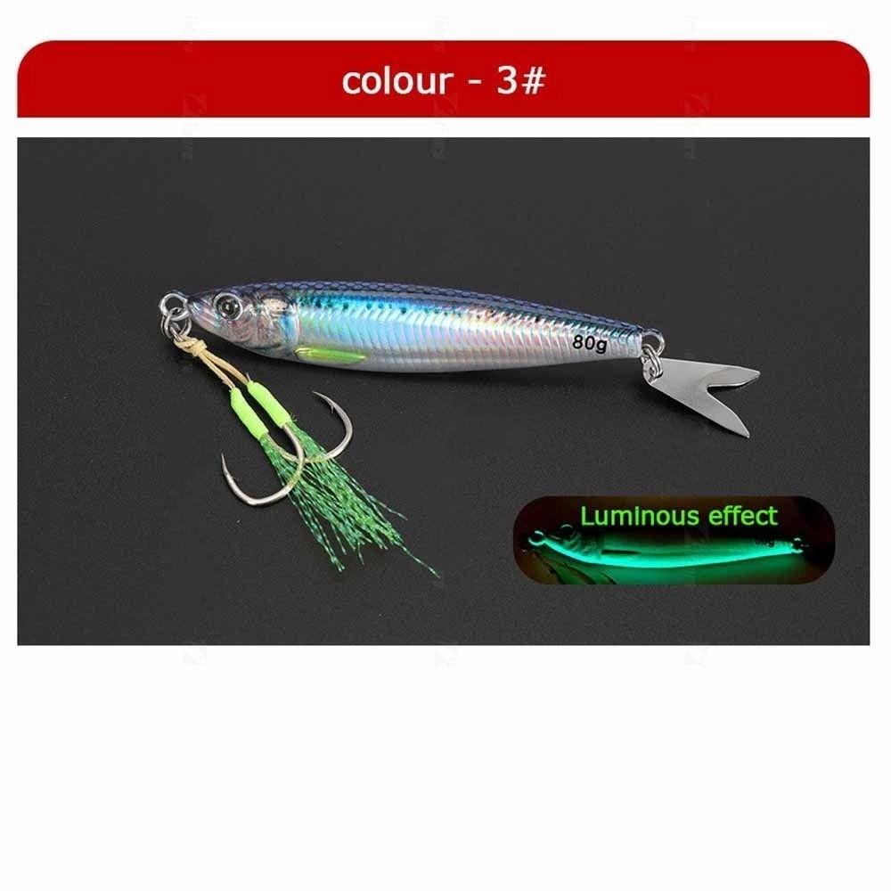 80g Weight Simulation Fish Lures Slow Sinking Fishing Lures Saltwater Fishing