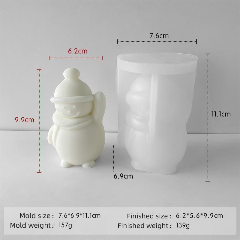 Christmas Snowman Silicone Mold DIY Scented Candle Plaster Resin Ornaments Mold Handmade Soap Candle Making Supplies