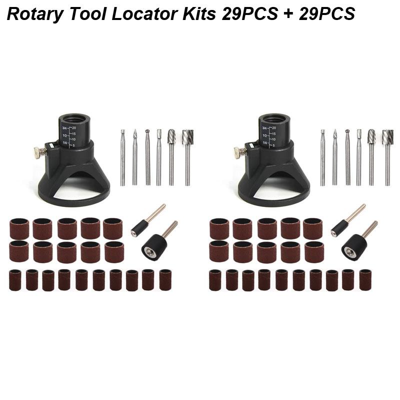Rotary Router Milling Cutter Guide Attachment Twist Drill Bit Wood Carving Tool Kit Dedicated Locator Woodwork Tool for Dremel
