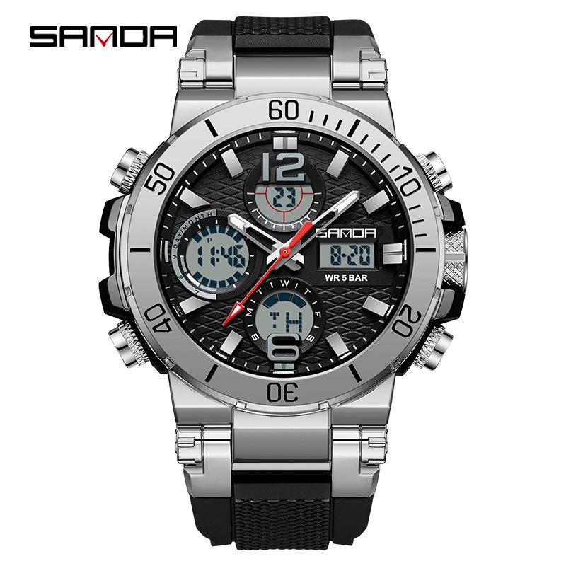 SANDA Men's Waterproof Sporty Digital Watch - Trendy, Cool, and Multifunctional for Teenagers and Students