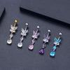 Zinc Zinc Alloy Drop Navel Piercing Ring Stainless Steel Body Piercing Jewelry  Human Body Puncture