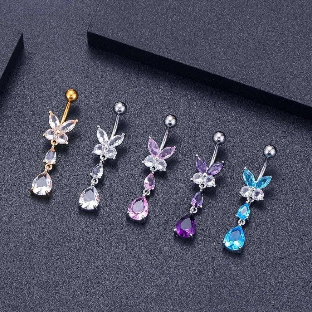 Zinc Zinc Alloy Drop Navel Piercing Ring Stainless Steel Body Piercing Jewelry  Human Body Puncture