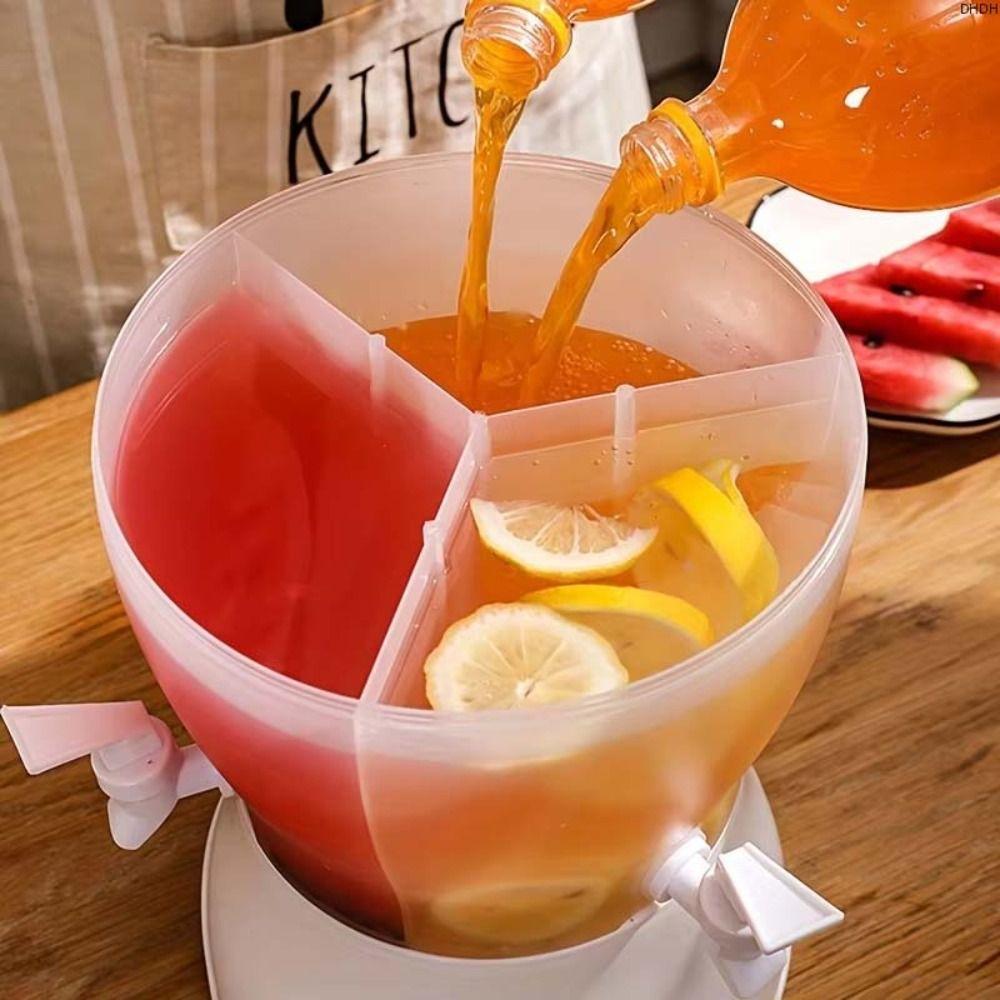 Rotatable Refrigerator Water Bottle with Separator Juice Bucket Portable Water Storage Bucket Home