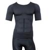 Seamless Men's Body Shaper T-Shirt with Abdomen Control and Back Support