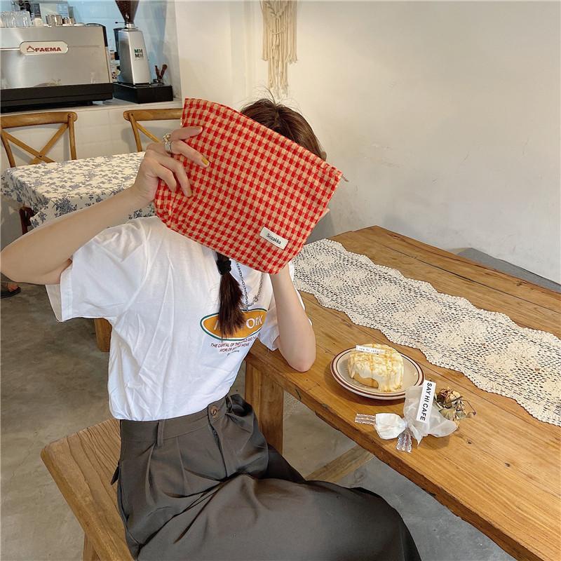 

Makeup Storage Bag Fashion Casual Retro Simple Practical Exquisite Style Girl Red White