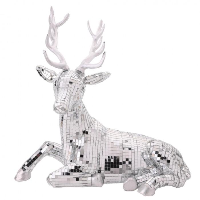 Disco Tiled Sitting Reindeer Ornament