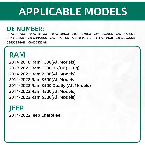 Tire Pressure Monitor Sensors, 434MHz, Compatible with 2014- RAM Cherokee, R