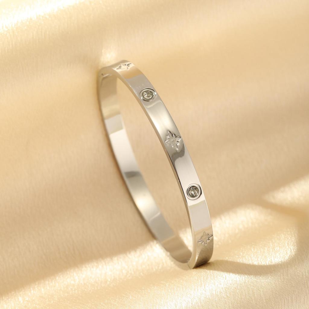 Brățară elegantă reglabilă pentru femei: Minimalist Auriu și Argintiu cu Zircon Incrustat, Stil Diamant cu Rând Dublu