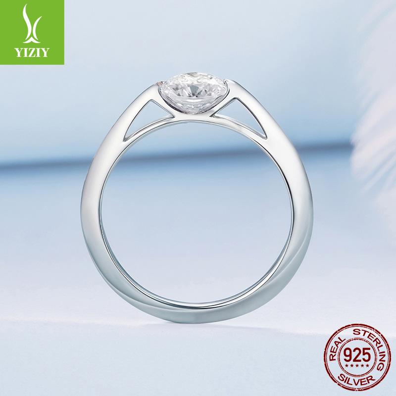 Simple Classic Rotatable Main Stone Ring Wedding Ring Women'S S925 Sterling Silver Marriage Proposal Ring Jewelry