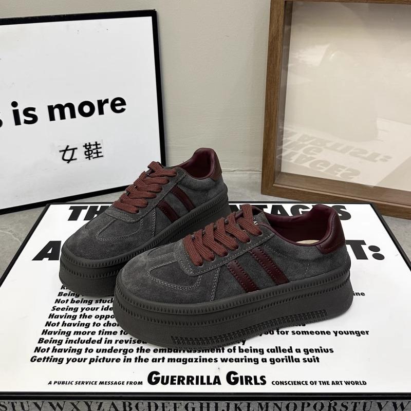 Cowhide version~ retro style platform German training shoes women's autumn 2025 new lace-up muffin shoes versatile casual trendy shoes