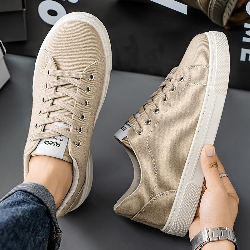 Fashion Platform Canvas Shoes for Men Fashion New Comfortable Fluff Casual Leather Shoes Outdoor Male Vulacnized Shoes Zapatos De Hombre