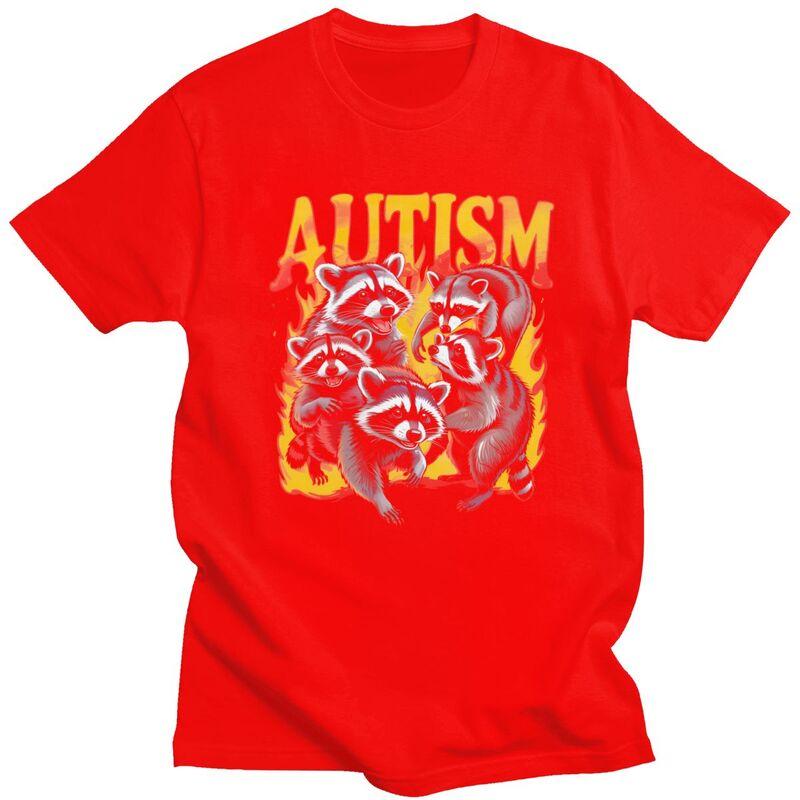 

Male Autism Raccoon Meme T Shirt 100 Cotton Funny Humor Colthing Leisure Novelty Design Graphic Tees Shirt S