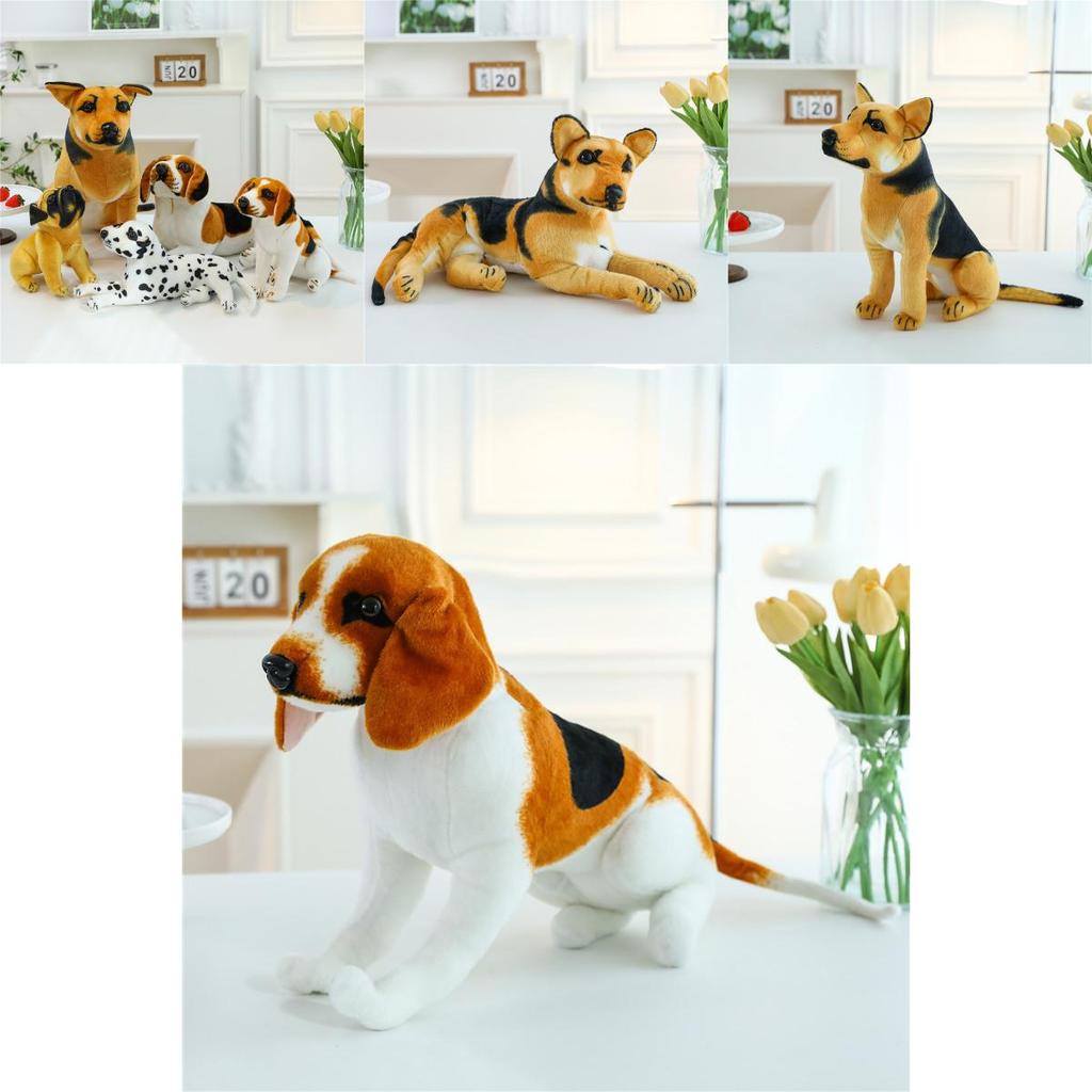 Realistic Dog Plush Toy Adorable Sheepdog Shar Pei Dalmatian Long Ear Dog Gift