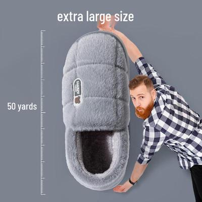 Pantoufles Chaudes en Coton Grande Taille pour Homme - Chaussons d'Intérieur Doux, Antidérapants et en Peluche pour Automne/Hiver 2024