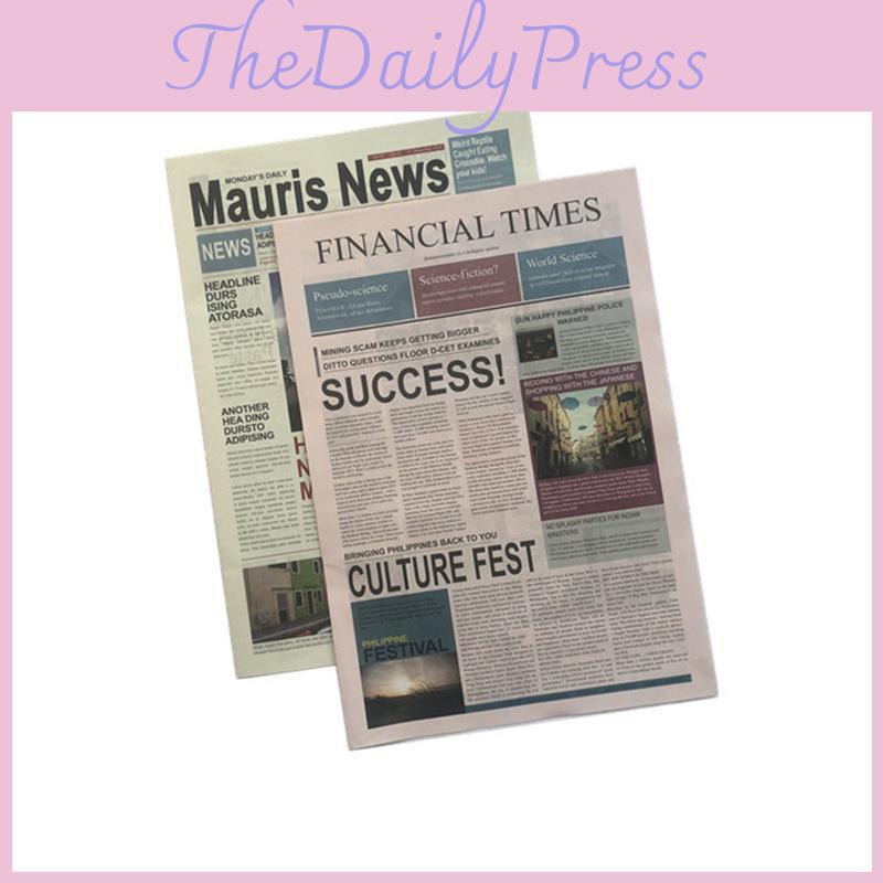 2pcs English Newspaper Vintage Style Photography Background Shooting Props
