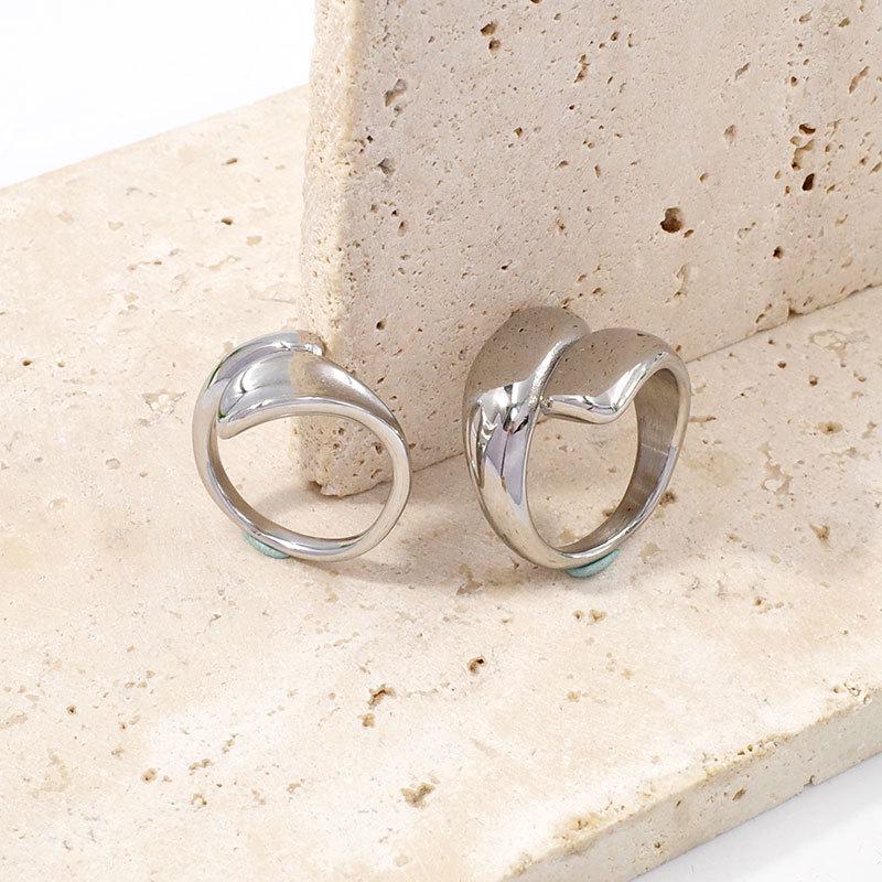 Unique Irregular-Shaped Open Ring for Women – European & American Style, Personalized Gold-Plated Titanium Steel