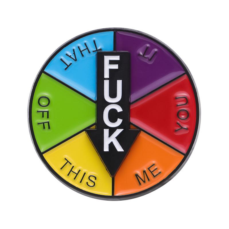 

Cartoon Inspired Decorative Brooch With Dynamic Rotating Arrow And Alphabet For Mens And Wear Womens