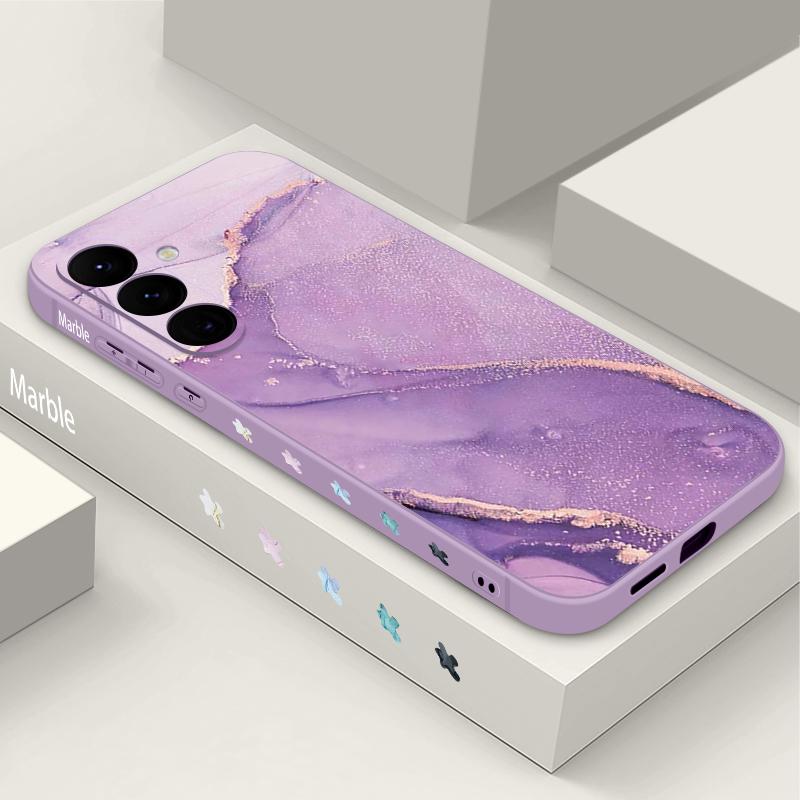 Golden Marble Pattern Case For Samsung Galaxy S26 S25 Ultra S24 S23 S22 Plus S21 FE A15 A16 A17 A35 A36 A54 A55 A56 5G Soft Cover