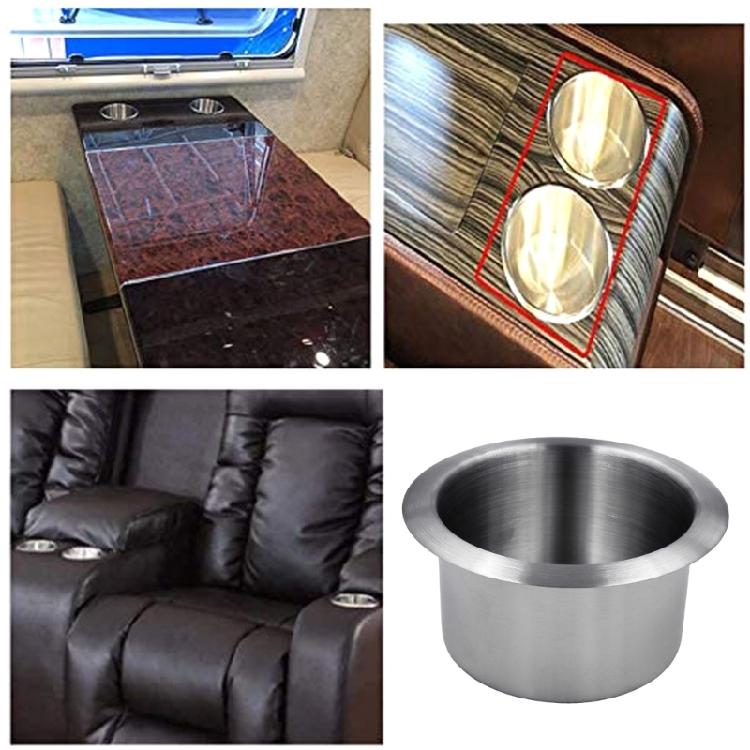 RVs Accessories Rustproof Recessed Insert Drink Holder RVs Cup Holder for Trailer Campers Stainless Cup Can Holder