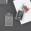 Glitter PVC Double-Sided Keychain Card Holder for IDs and Bank Cards