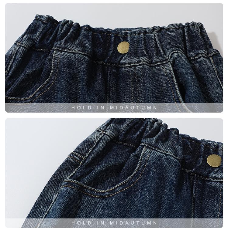 Mädchen Elastische Weiche Denim Jeans - Frühling/Herbst Lässig, Lockere Passform für Kinder