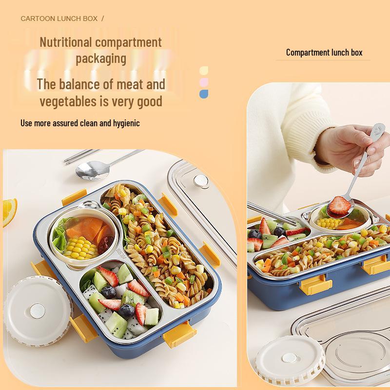 304 Stainless Steel Insulated Bento Lunch Box for Children - Food Grade, Single Compartment