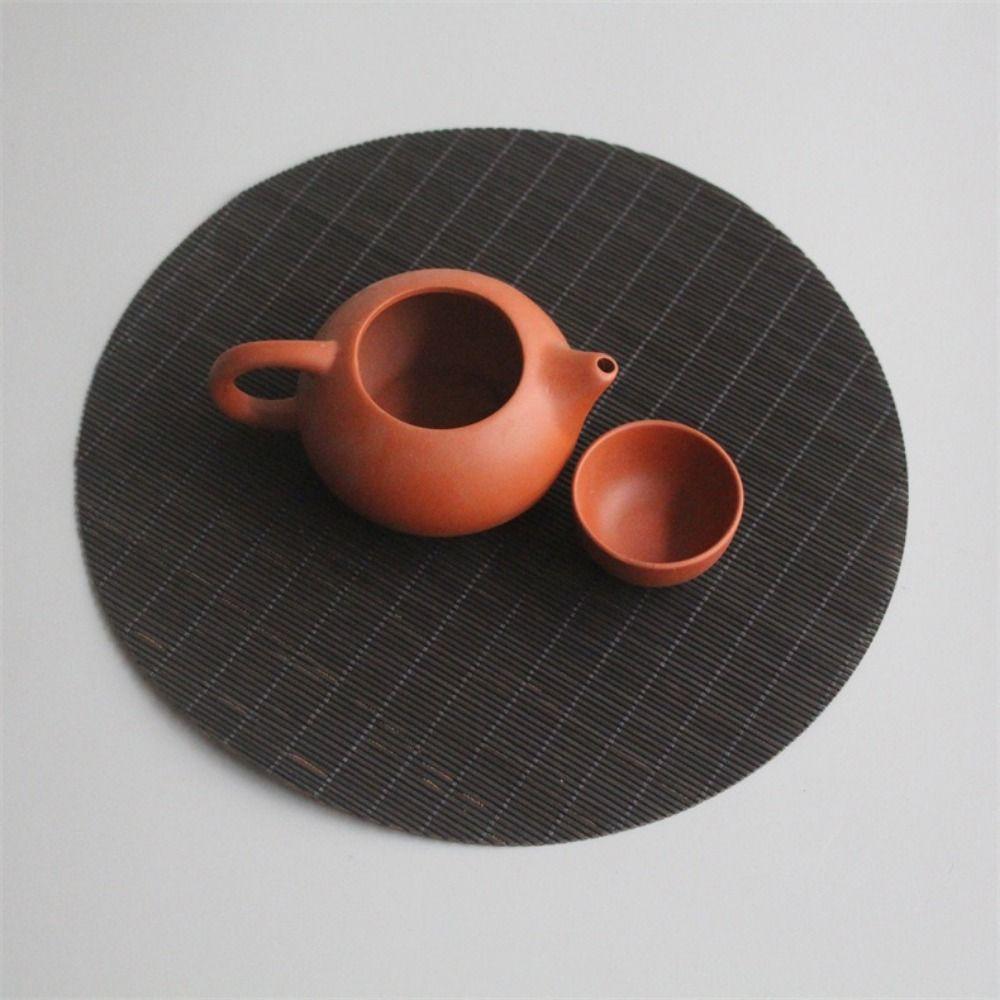 Mehrfarbige Bambus-Teematte Hitzebeständig Verbrühschutz Handgewebte Teematte Mehrere Formen Zen-Teematte Teezeremonie Zubehör