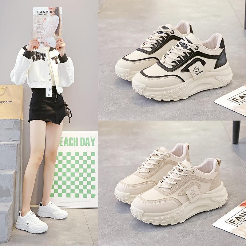 Popular Hong Kong style platform white shoes women's spring and autumn 2025 new niche versatile casual sports board shoes Q029