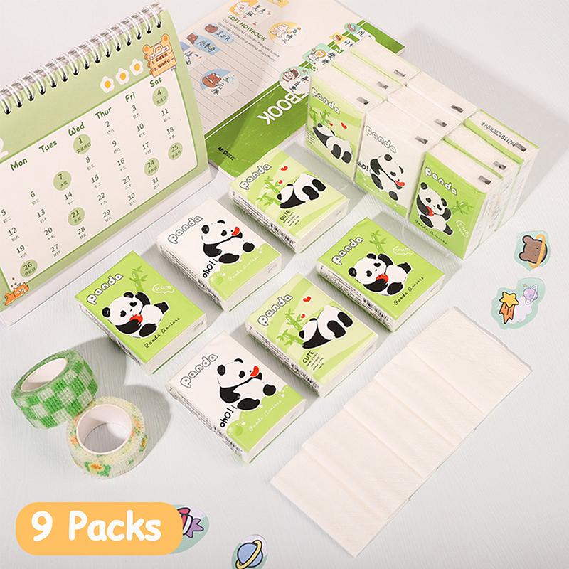 

9 упаковок милой туалетной бумаги с изображением панды-капибары, мягкая трехслойная туалетная бумага с рисунком, переносная туалетная бумага