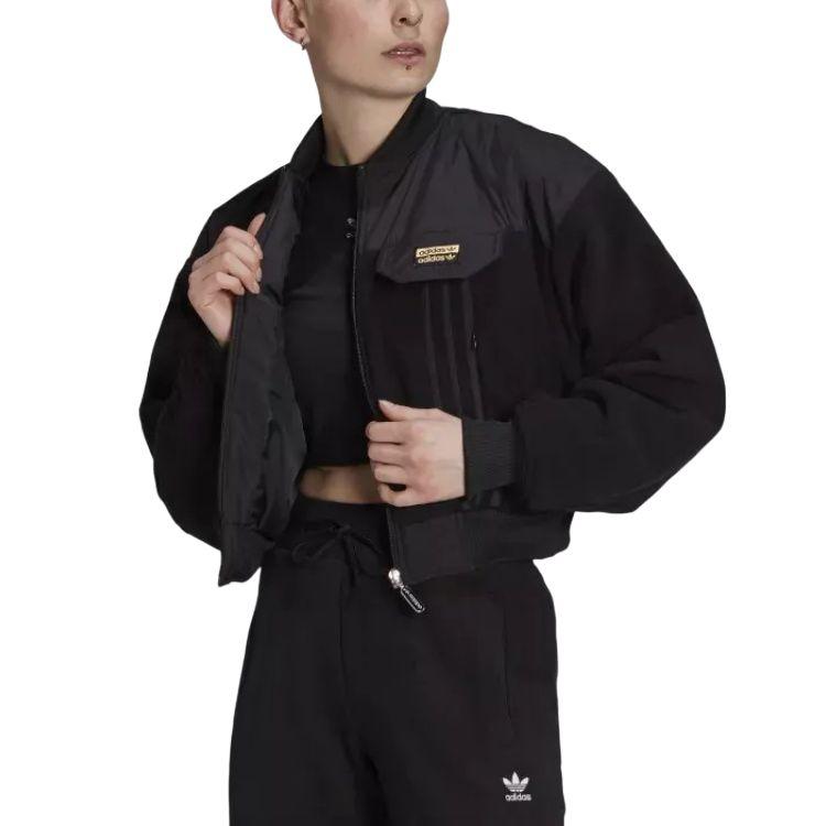 Adidas Originals Minimalist Fashion Sports Casual Jacket Women Jackets Black GN4244