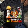Husky Dog Happy Hallothanksmas Halloween Thanksgiving Xmas Husky T Shirt - Gift for Dog Lovers - Funny Dog - Husky Lovers - Mother's Day