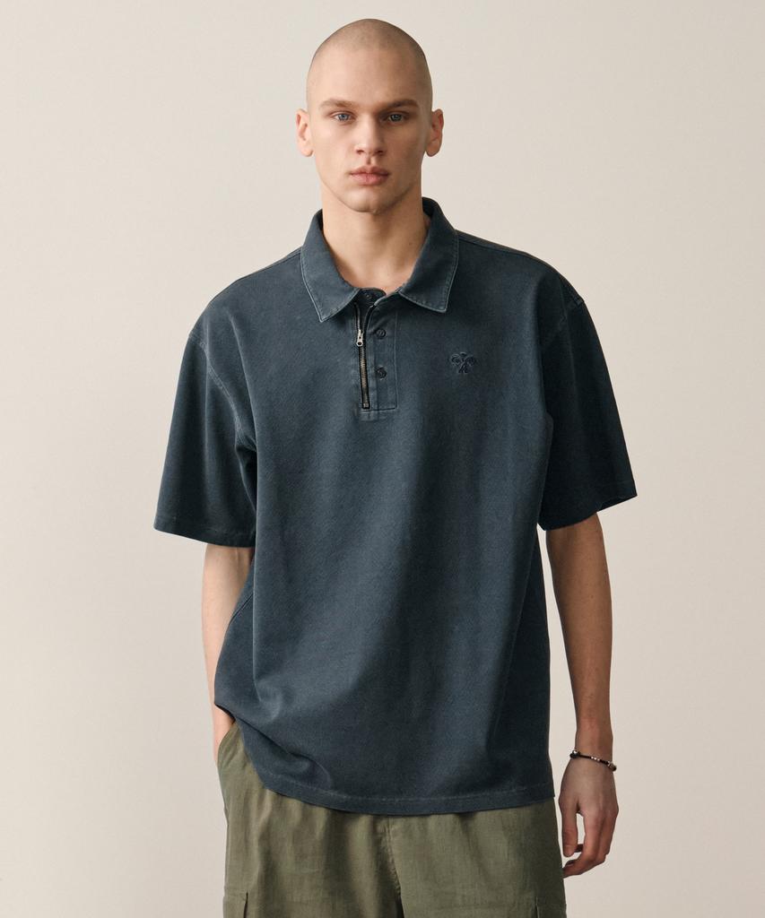 HELEMENT Pigment Metal Pq Short Sleeve T-Shirt (Navy)