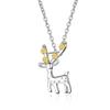 Koreanische Weihnachts-Rentier Silberkette für Damen – Frischer Schmuck & Accessoires