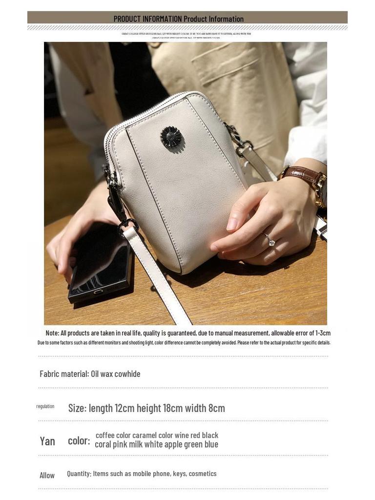 2025 Women's Genuine Leather Crossbody Phone Bag - Versatile High-End Shoulder & Commuter Style