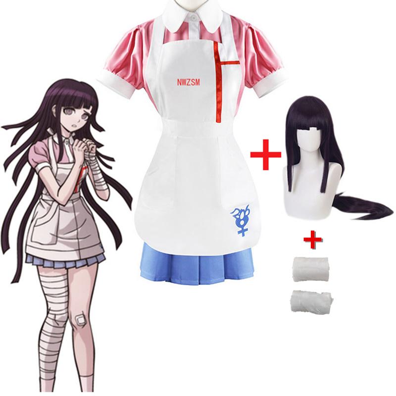 Danganronpa Mikan Tsumiki Costume Cosplay Halloween Carnevale Infermiera Definitiva Costume Divertente Uniforme da Cameriera per Donne