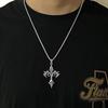 Flame Retro Cross Stainless Steel Pendant Necklace for Men