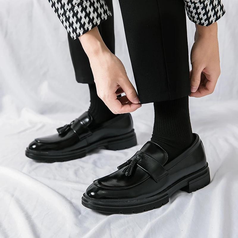 Luxury Brand Shoes Men Plus Size 46 Soft Moccasins Men Loafers High Quality Leather Tassel Shoes Mens Flats Driving Shoe