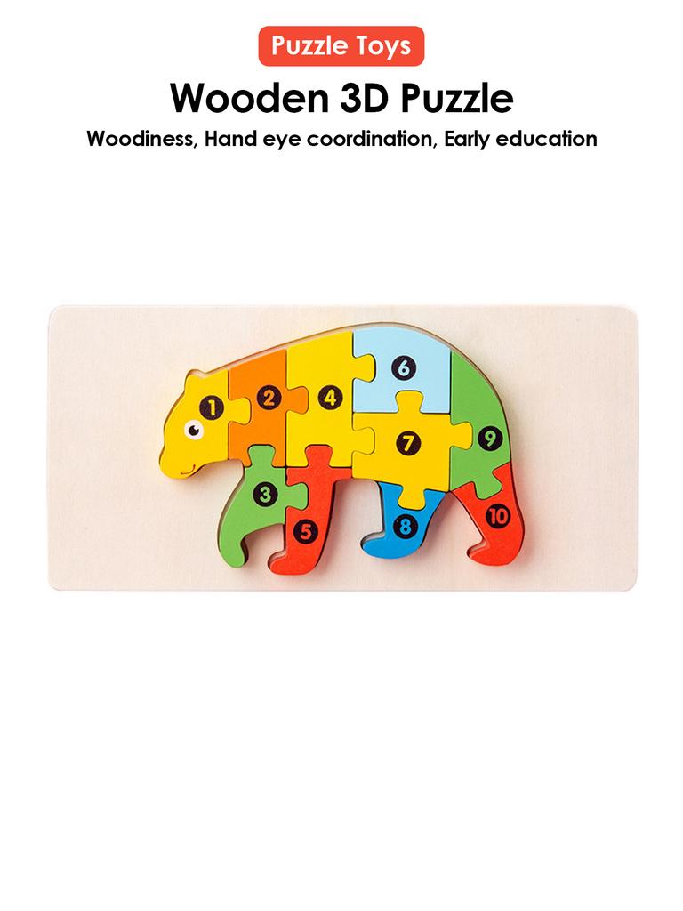 3D Holz Puzzles Pädagogisches Cartoon Tiere Frühen Lernen Kognition Intelligenz Puzzle Spiel Für Kinder Spielzeug