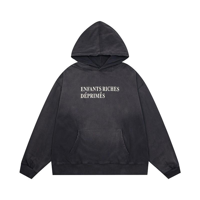 Erkek Geniş Kesim Pamuklu Kapüşonlu Fermuarlı Sweatshirt Sokak Giyim Günlük Harf Baskılı Uzun Kollu Tişört