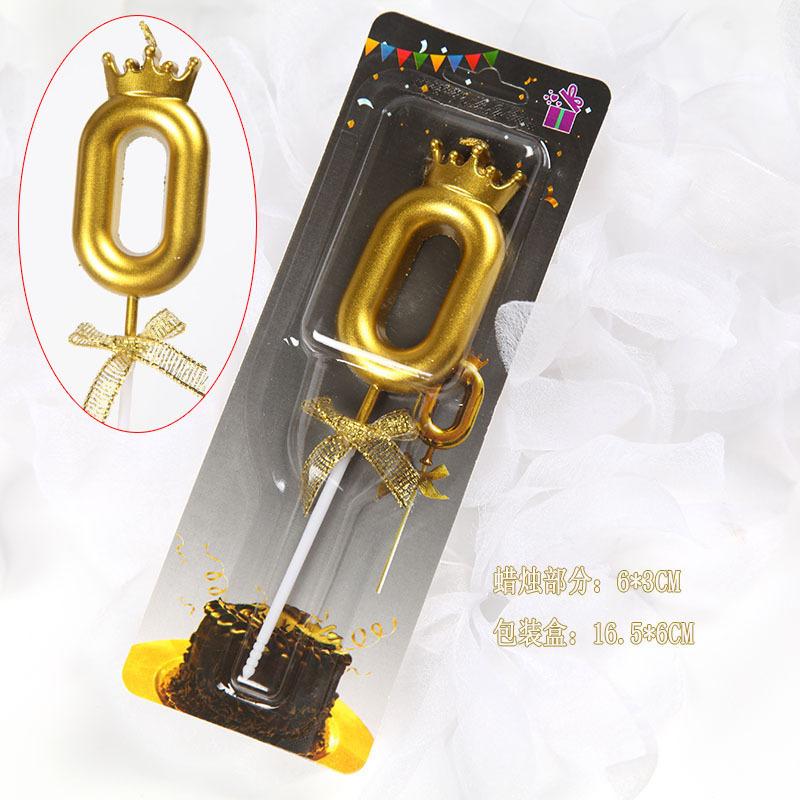 

Opera House Birthday Candle Golden Number 0-9 No Birthday Cake Party Baking Dessert Candle Plug-in Set Crown Number [Number 0]