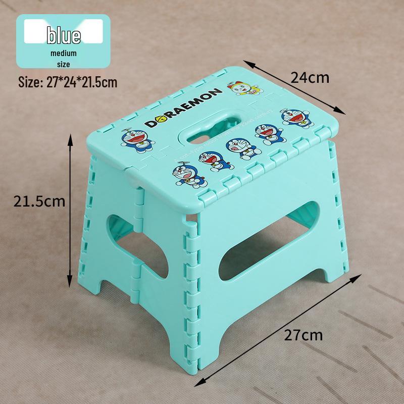 Portable Folding Cartoon Stool for Children & Adults - Durable Plastic Shoe Changing Seat