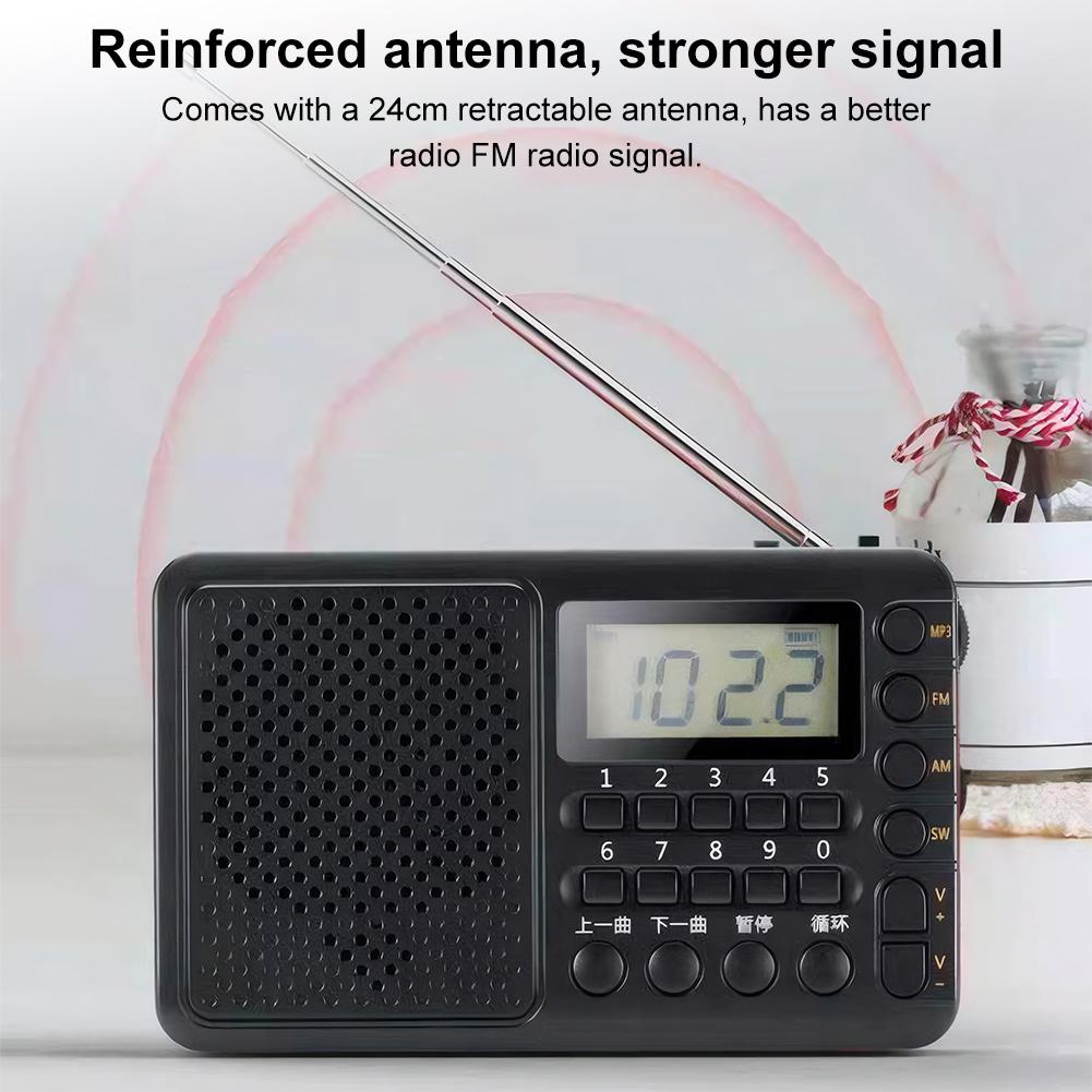 Pocket Radio with LED Screen Display MP3 Music Player Support TF Card USB Drive for Home Outdoor Gifts for Seniors Elderly