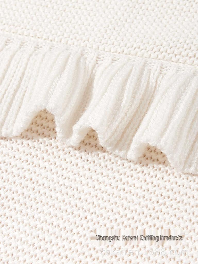 Dětská zavinovací deka v INS stylu z čisté bavlny s volánky