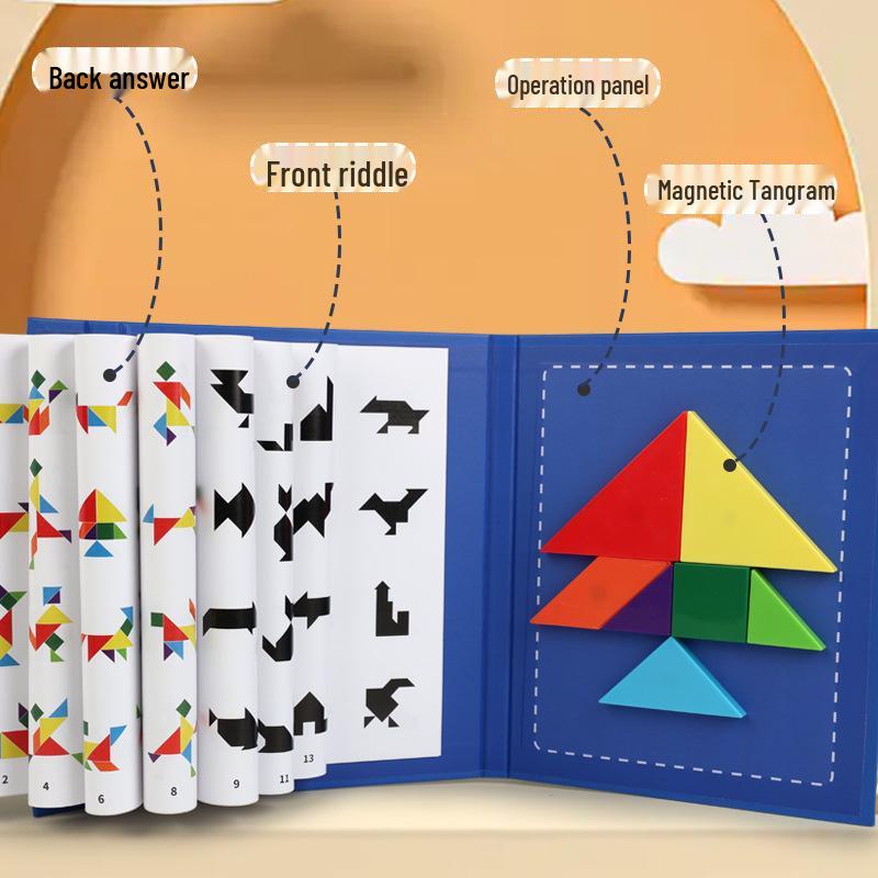 Cross-Border Magnetic Tangram Puzzle: First Grade Educational Toy for Early Learning and Teaching Aid