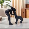 Women and Dog Statue Decoration 15.7x14cm Memory Gifts Sculpture for Tabletop